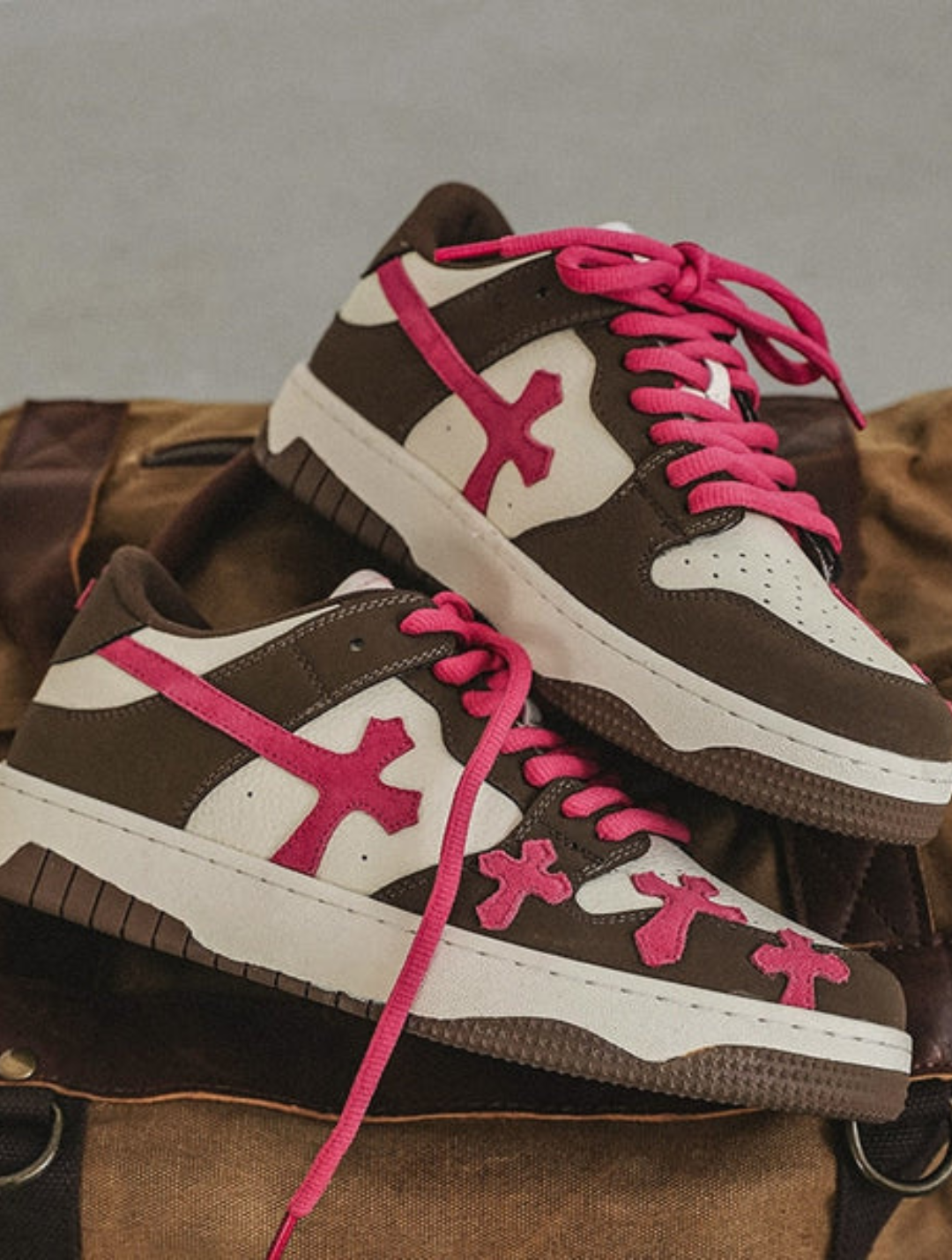 REBELSTRIDE™ | PINK CROSS SNEAKERS