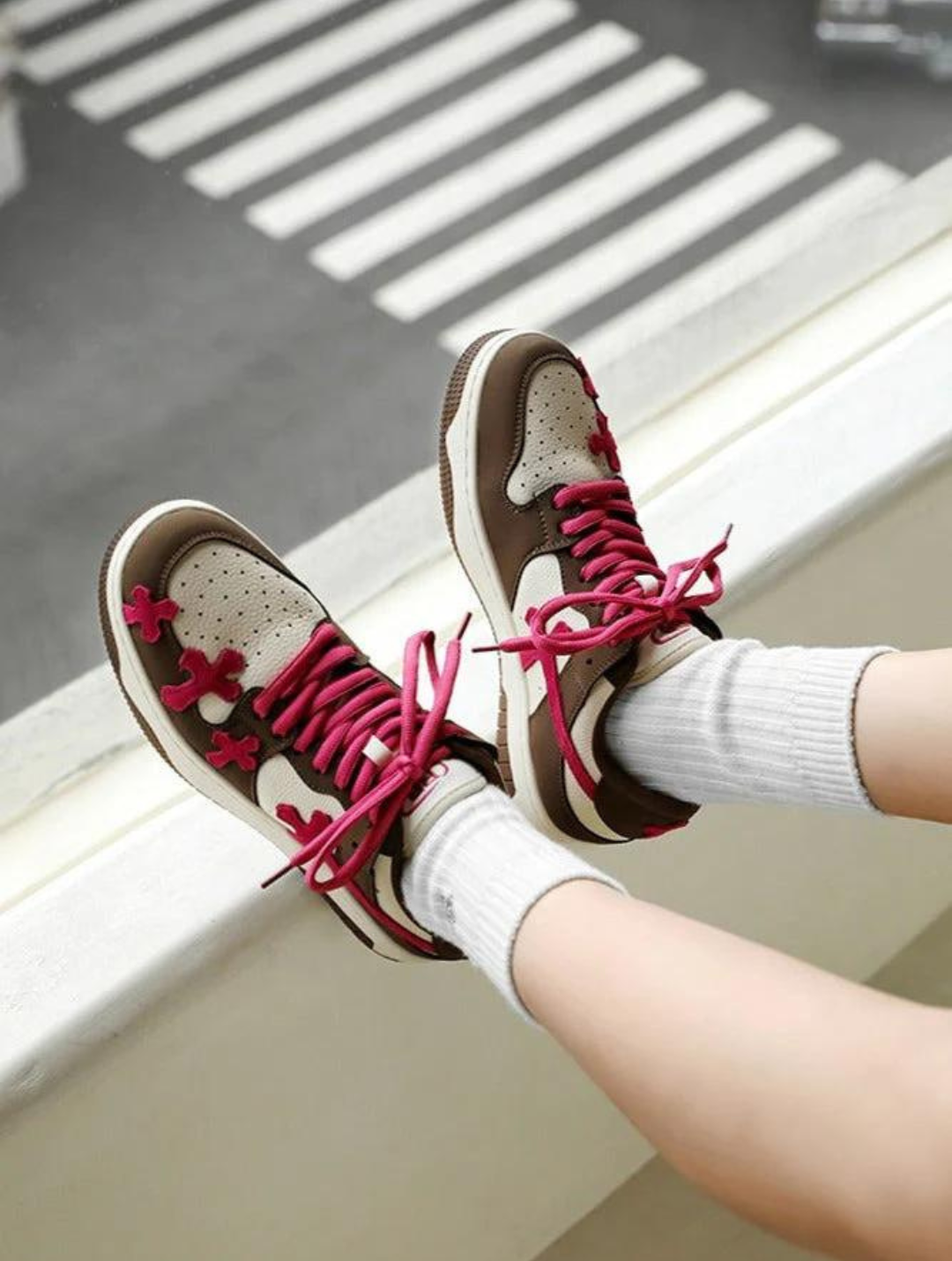 REBELSTRIDE™ | PINK CROSS SNEAKERS