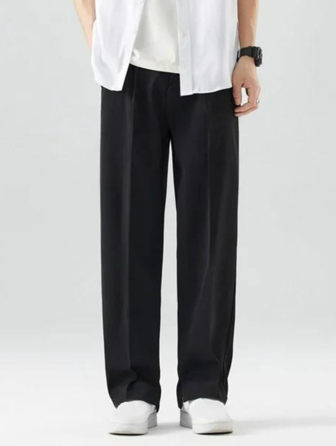 AVORIO™ | BLACK STRAIGHT LEG TROUSERS