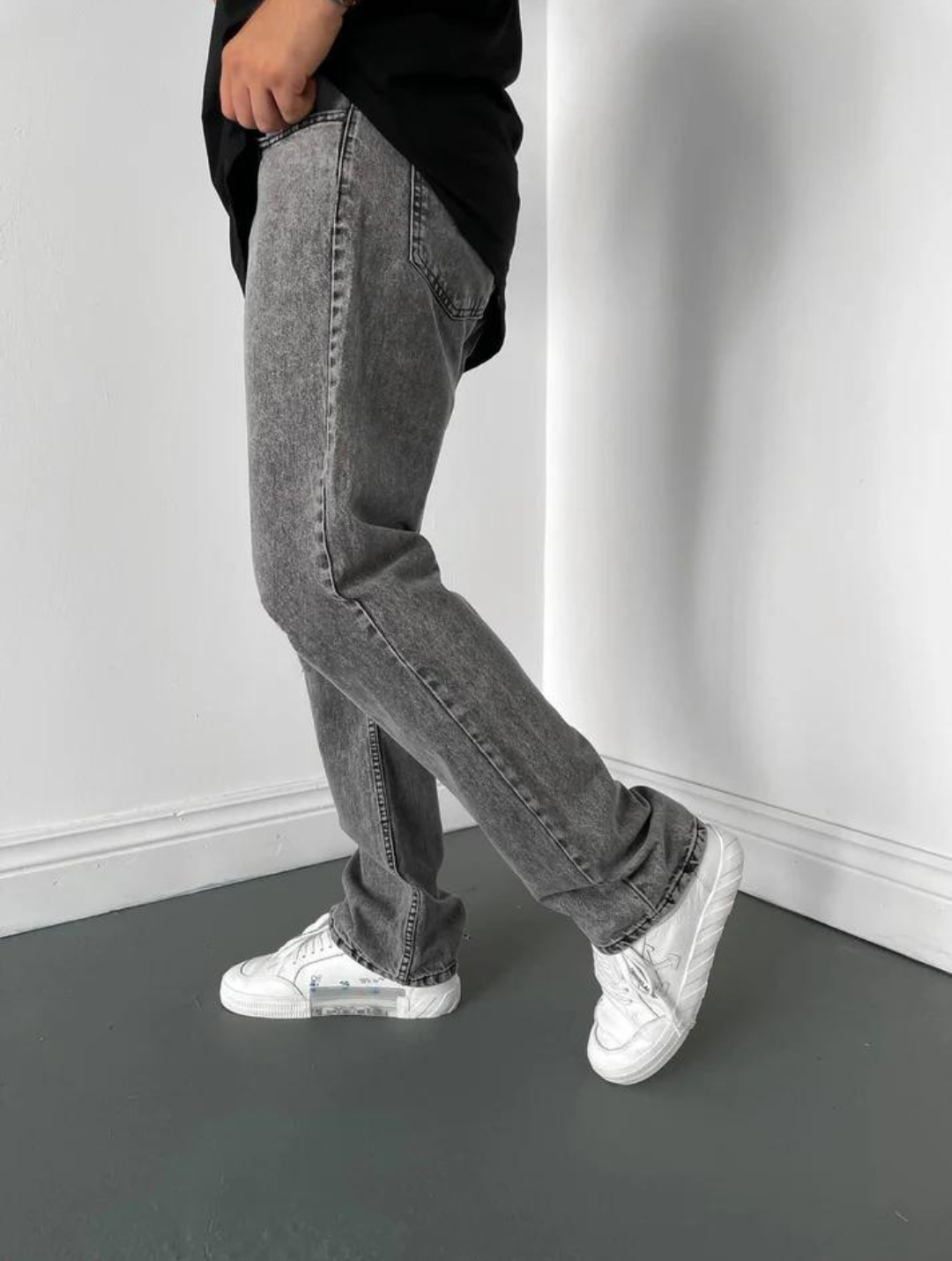 AVORIO™ | GRAY BAGGY JEANS