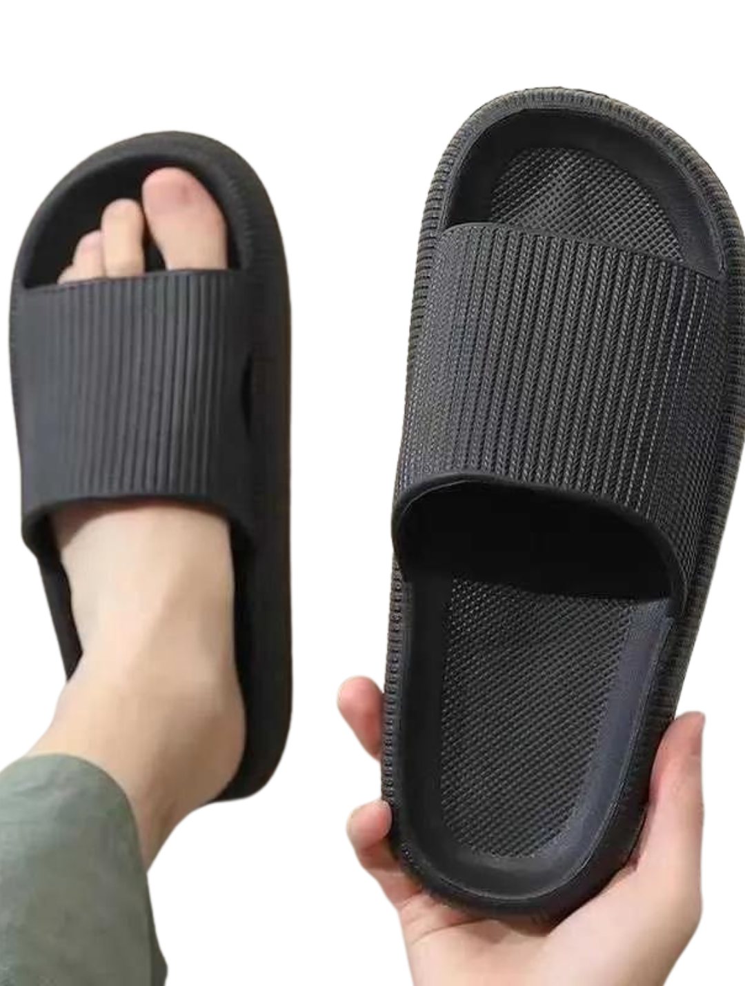 AVORIO™ | BLACK COMFY SLIDES