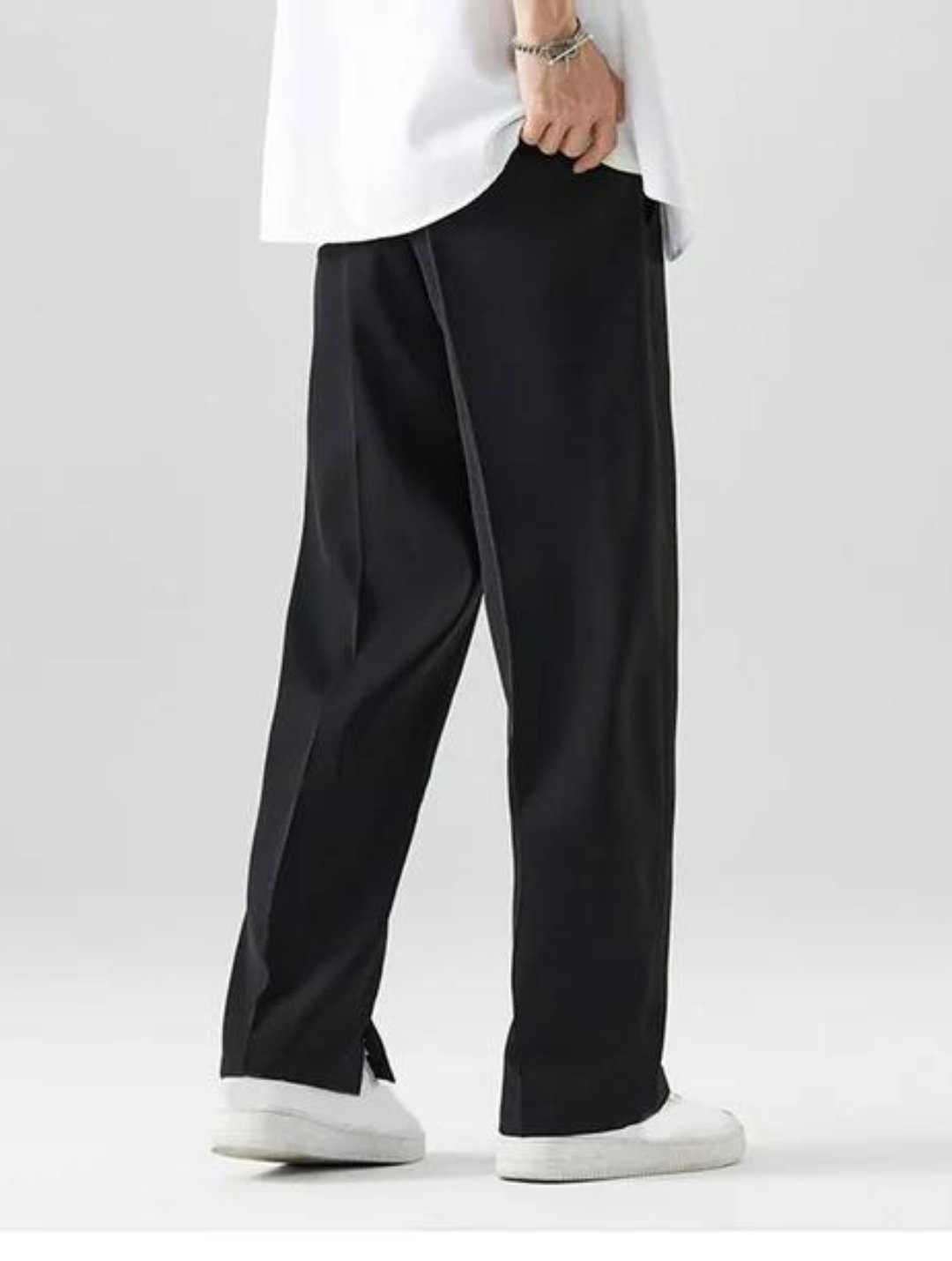 AVORIO™ | BLACK STRAIGHT LEG TROUSERS