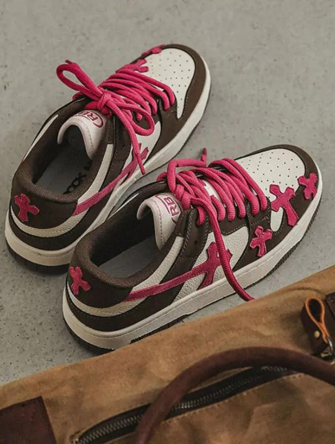 REBELSTRIDE™ | PINK CROSS SNEAKERS