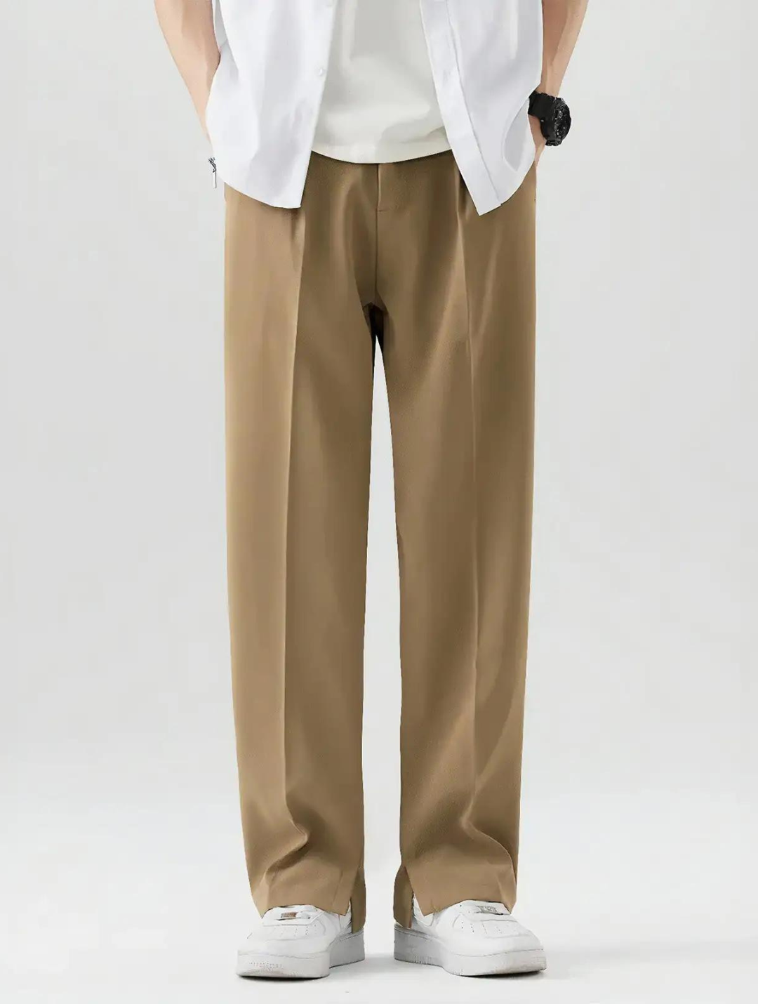 AVORIO™ | KHAKI STRAIGHT LEG TROUSERS