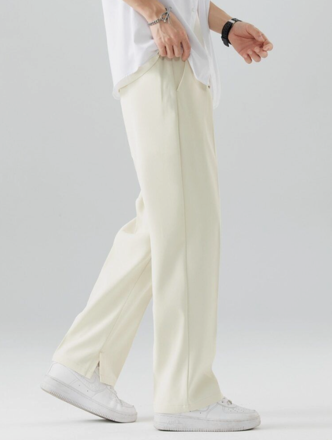 AVORIO™ | LIGHT BEIGE STRAIGHT LEG TROUSERS